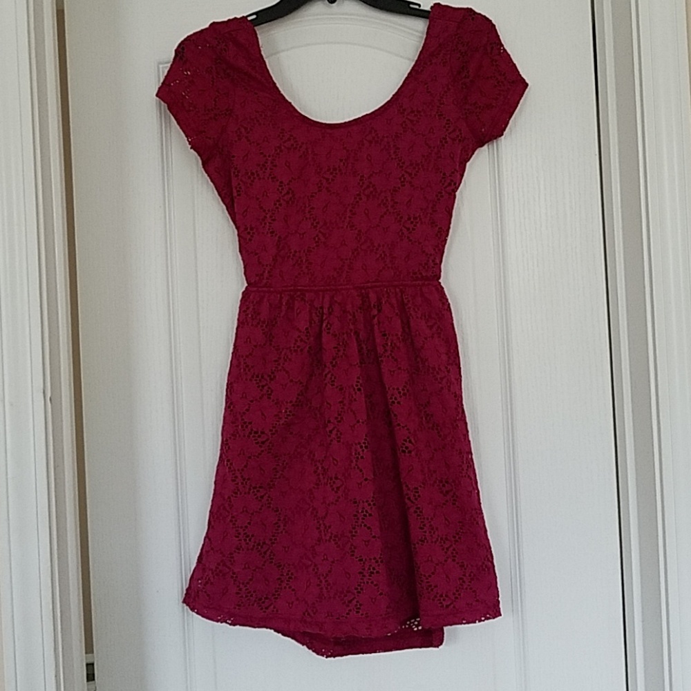 Maroon lace dress